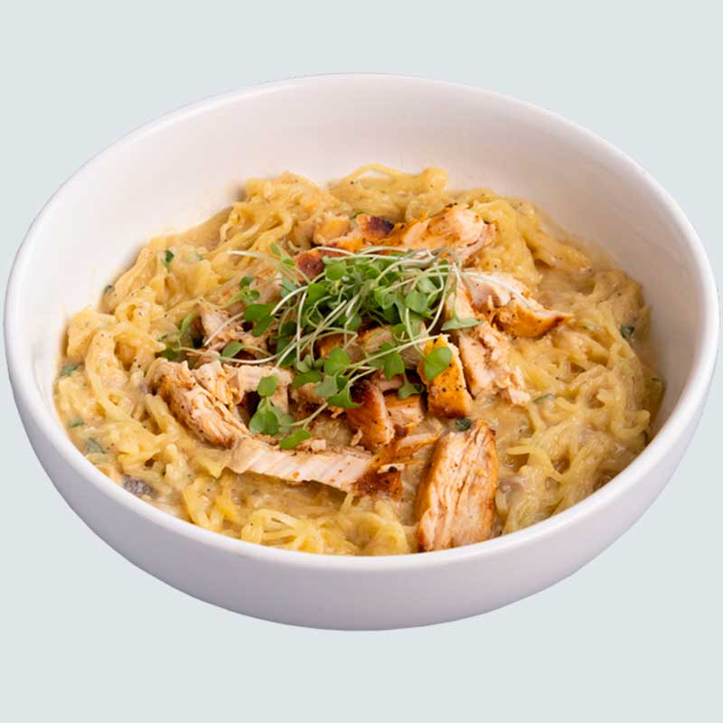 Chicken-Spaghetti-Squash Chicken Spaghetti Squash