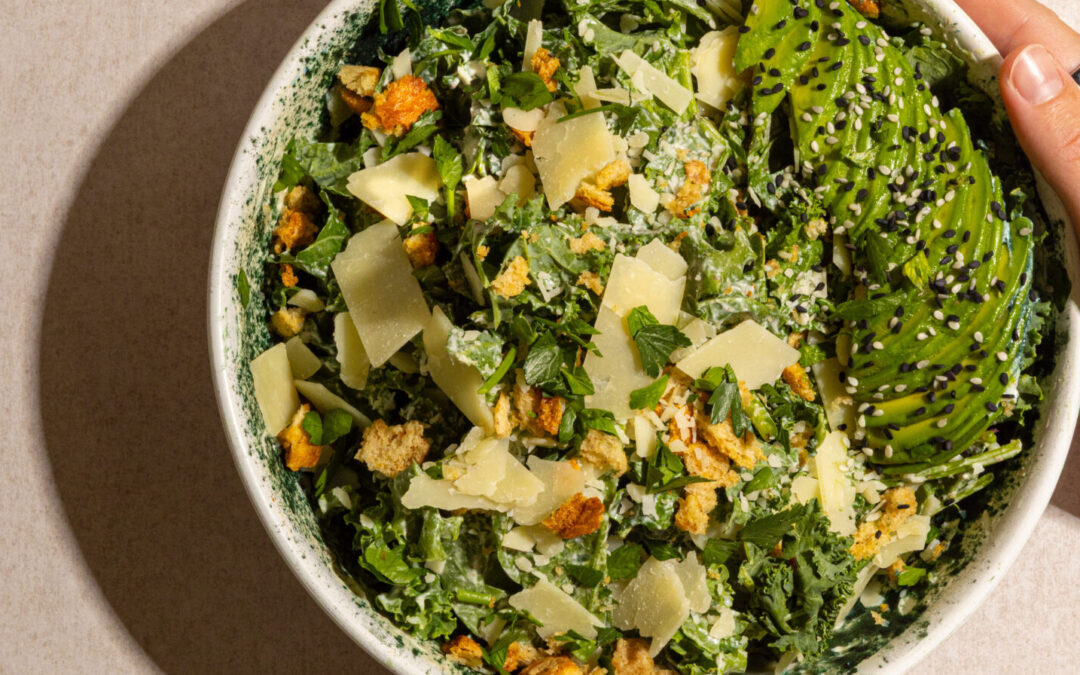 There’s a new ingredient in the Aubergine kitchen: green spirulina.